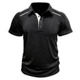 thumbnail image 5 of Fnnxeal Mens Polo Shirts Casual Collared Short Sleeve Button Lightweight Summer Black Polo Shirts for Men Size S, 5 of 5