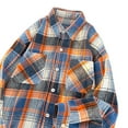 thumbnail image 4 of Aimik Hanes Flannel Shirt for Men Button Down Regular Fit Mens Flannel Shirt Long Sleeve Casual Plaid Flannel Shirt-Orange S, 4 of 4