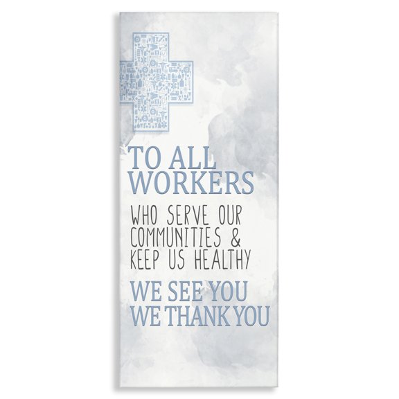 Stupell Industries Modern Health Care Worker Gratitude Canvas Art, 17 x 40, by Kim Allen