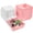 Pink-100, variant on 100 Pack Paper Charcuterie Boxes With Clear Lids 4 Inches Brown Cookie Dessert Disposable Oil-proof Food Containers For Sandwich Cake Slice Cupcake Chocolate Covered Strawberry