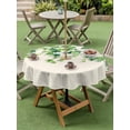 thumbnail image 4 of Outdoor Tablecloth with Umbrella Hole for Patio/Picnic/Party/Camping, Country Leaves Waterproof Table Cloth Round Cover Washable, Spring Green Leaf Branches Vine Botanical (Dia 54"), 4 of 8