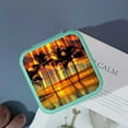 thumbnail image 4 of Autua Palm Trees Travel Jewelry Box for Women - Compact Small Jewelry Organizer for Necklace, Ring, Earring - Portable Storage Case Green, 4 of 5