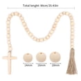 thumbnail image 5 of Promotion Clearance Religious Wood Bead Garland with Tassels Natural Wood Beads Decor Farmhouse Rustic Beads Holiday Home Decorations, 5 of 6