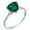 Created-Emerald, variant on 10k White Solid Gold Trillion Created Ruby and Natural Diamond Birthstone Engagement Ring