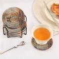 thumbnail image 5 of Haosy Set of 6 Drink Woven Coaster with Holder Heat Resistant Non-Slip Bar Coasters 4 Inches Moose Standing in Water, 5 of 7