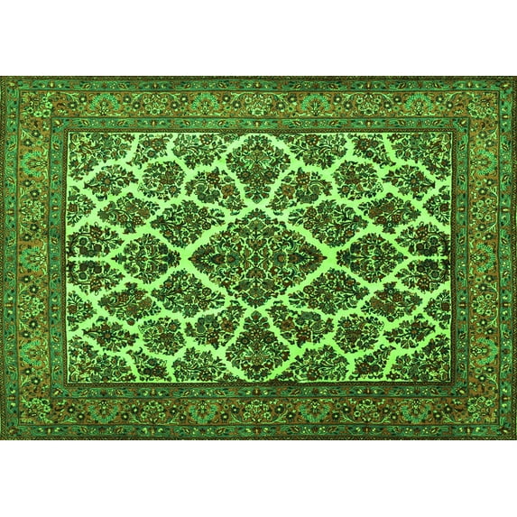 Ahgly Company Indoor Rectangle Persian Green Traditional Area Rugs, 6' x 9'