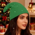 thumbnail image 2 of Christmas Gnome Hats for Men Women Festive Beret Pointy Party Hats Christmas Holiday Dwarf Cosplay Costume Hat Green One Size, 2 of 4