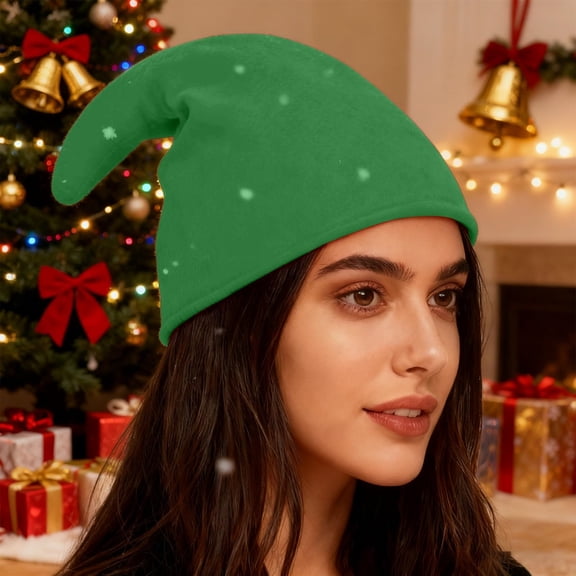 Elf Hat,Elf Hats for Adults Christmas Felt Elf Hat Holiday Party Elf Costume Hats Favors Gifts Accessoriess Green
