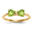 thumbnail image 1 of 14k Yellow Gold Peridot Bow Ring Birthstone August, 1 of 10