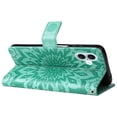 thumbnail image 5 of Allytechgroup for iPhone 16 Case Wallet, Sunflower Embossed PU Leather Flip Cover Stand Hand Strap Shockproof Stylish Cards Slots Phone Case for iPhone 16, Green, 5 of 7