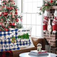 thumbnail image 3 of Buffalo Check Christmas Decorations Set of 4 Throw Pillow Covers Blue White Truck with Christmas Tree Reindeer Joy Believe Pillow Cases Cotton Linen 18x18 Inch Winter Snowflake Pillowcase, 3 of 6