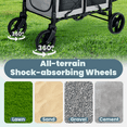 thumbnail image 4 of Touheart Wagon Stroller for 4 Kids with Adjustable Canopy, 5-Point Harnesses, Removable Seats, Gray, 4 of 8