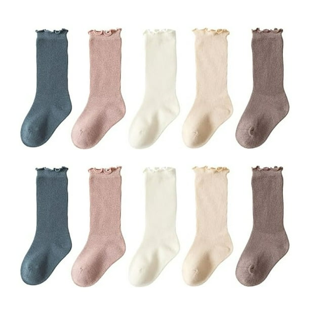 6 pares de calcetines para niñas pequeñas, calcetines con volantes para niñas, calcetines de vestir con volantes, calcetines antideslizantes para bebés, lindos calcetines de algodón de verano