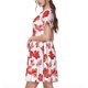 thumbnail image 2 of Balery Realistic Maple Leaf Vestidos sueltos de manga corta para mujer, vestidos de verano 2025, vestidos casuales de corte A con vuelo., 2 of 6