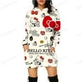 thumbnail image 1 of Robe à Capuche Longue pour Femmes Décontractée Ample Imprimé Hello Kitty Manteau Chandails à Capuche Dames Manches Longues Poche Chandail à Capuche ZR, 1 of 7