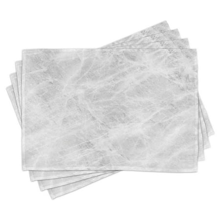 

Marble Placemats Set of 4 Abstract Soft Pastel Toned Onyx Stone Background with Grunge Effects Image Washable Fabric Place Mats for Dining Room Kitchen Table Decor Pale Grey White by Ambesonne