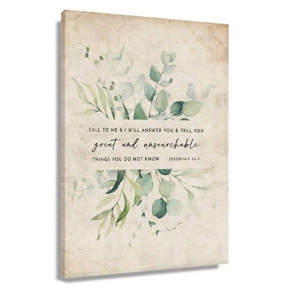 Green Leaves Wall Art Jeremiah 33 3 Wall Art Bible Verse Posters For Bathroom Canvas Wall Art For Living Room Framed 20x30 in