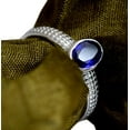 thumbnail image 5 of 925 Sterling Silver Blue Sapphire Gemstone Oval Shape Women Ring Christmas Gift , Engagement ,Ring, 5 of 5