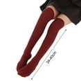 thumbnail image 5 of Mightlink 1 Pair Women Stockings Thigh High Soft Elastic Comfortable Breathable Keep Warm Solid Color Lady Spring Autumn Over Knee Long Socks for Outdoors, 5 of 6