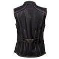 thumbnail image 2 of Milwaukee Leather MLL4507 Women's Black Leather Purple Accented Laser Cut Vented Scuba Style Motorcycle Rider Vest 4X-Large, 2 of 9