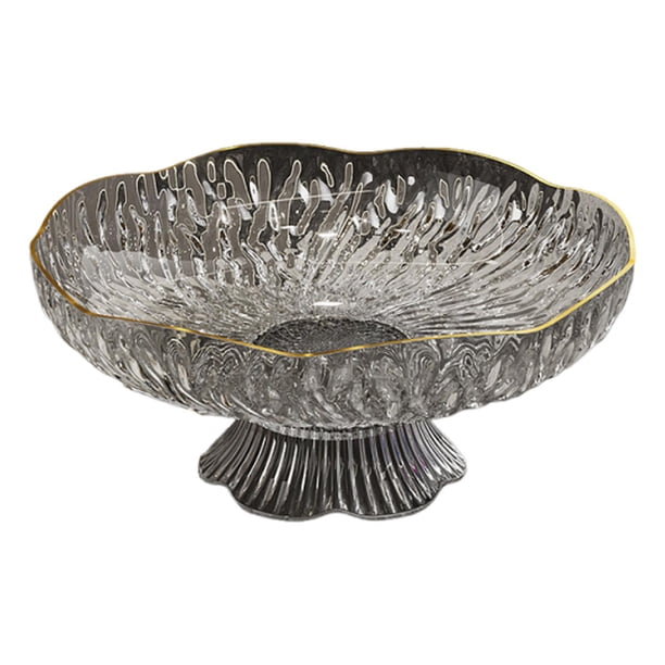 Cuenco de pedestal decorativo para sala de estar, regalo de inauguración de la casa, centro de mesa Gris