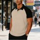 thumbnail image 4 of Mens Casual de Manga Corta Botón Abajo Camisas con Cuello de Flanela, Cuello Turndown Toalla Tejido Superior para Primavera Verano, 4 of 5