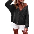thumbnail image 1 of Cárdigan con botones para mujer, suéteres, parte delantera abierta, punto de cable, hombros descubiertos, manga larga, ropa corta holgada Zhivalor WMZY-698-14, 1 of 4