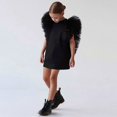 thumbnail image 4 of Gubotare Dress for Girls Baby Girls' and Toddler Short Sleeve Polo Dress Drop Waist Size 3-4T (Black,3-4 Years), 4 of 4