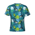 thumbnail image 6 of Vsdgher Shark And Leaves Print Men's Dry Fit Mesh Athletic Shirts Moisture Wicking Tennis T-Shirt Tops, 6 of 9
