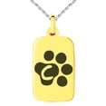 thumbnail image 1 of Stainless Steel Letter C Initial Cat Dog Paws Monogram Engraved Small Rectangle Dog Tag Charm Pendant Necklace, 1 of 1