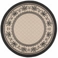 thumbnail image 2 of Safavieh Courtyard Eva Oriental Indoor/Outdoor Area Rug, Sand/Black, 6'7" x 6'7" Round, 2 of 9