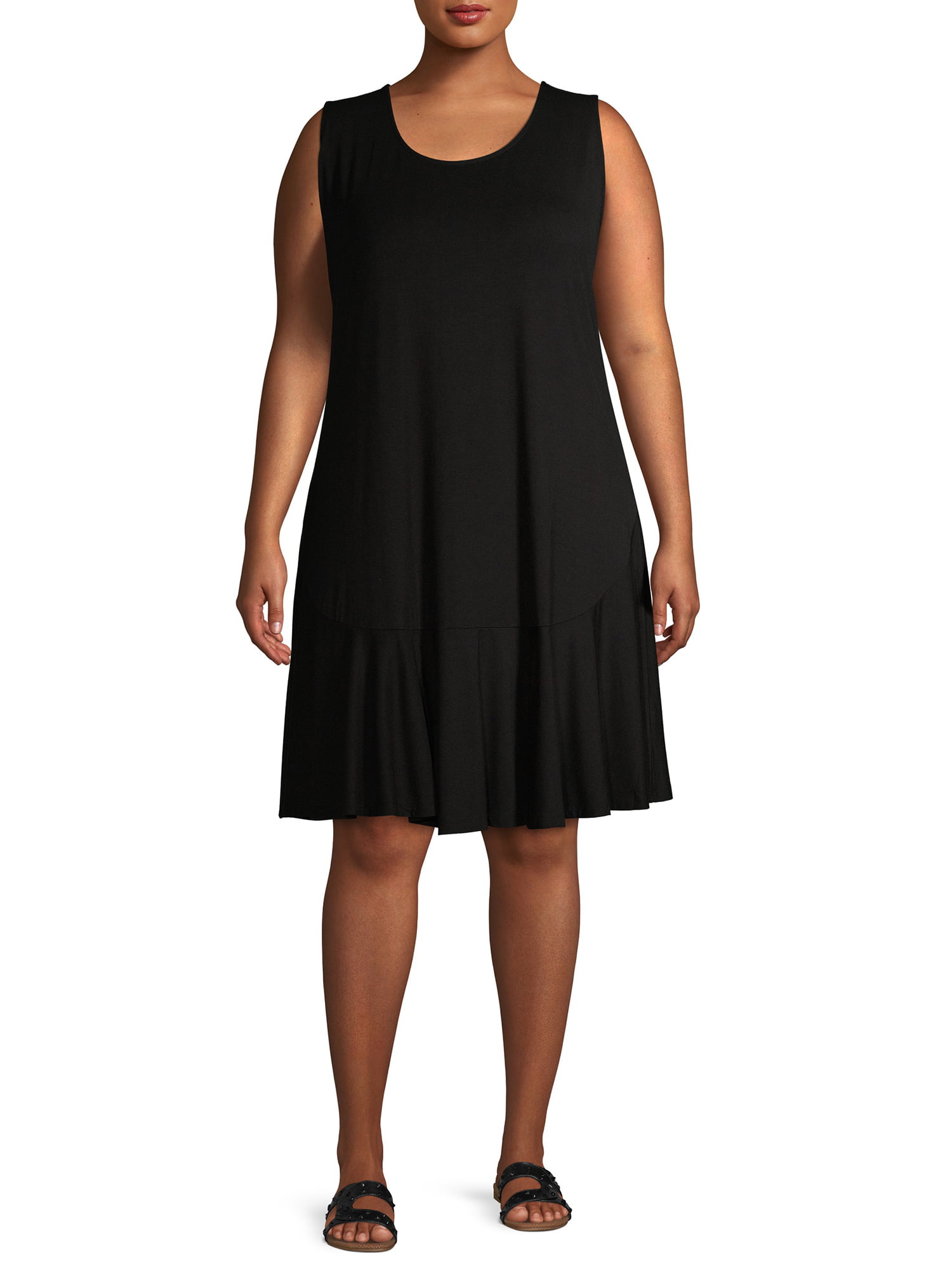 Terra & Sky Women's Plus Size Sleeveless Knit Peplum Dress - Walmart.com
