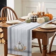 thumbnail image 3 of Gray Pumpkin Table Runner, Autumn Thanksgiving Kitchen Dining Table Decoration for Home Party Decor 13x70 Inches, 3 of 9