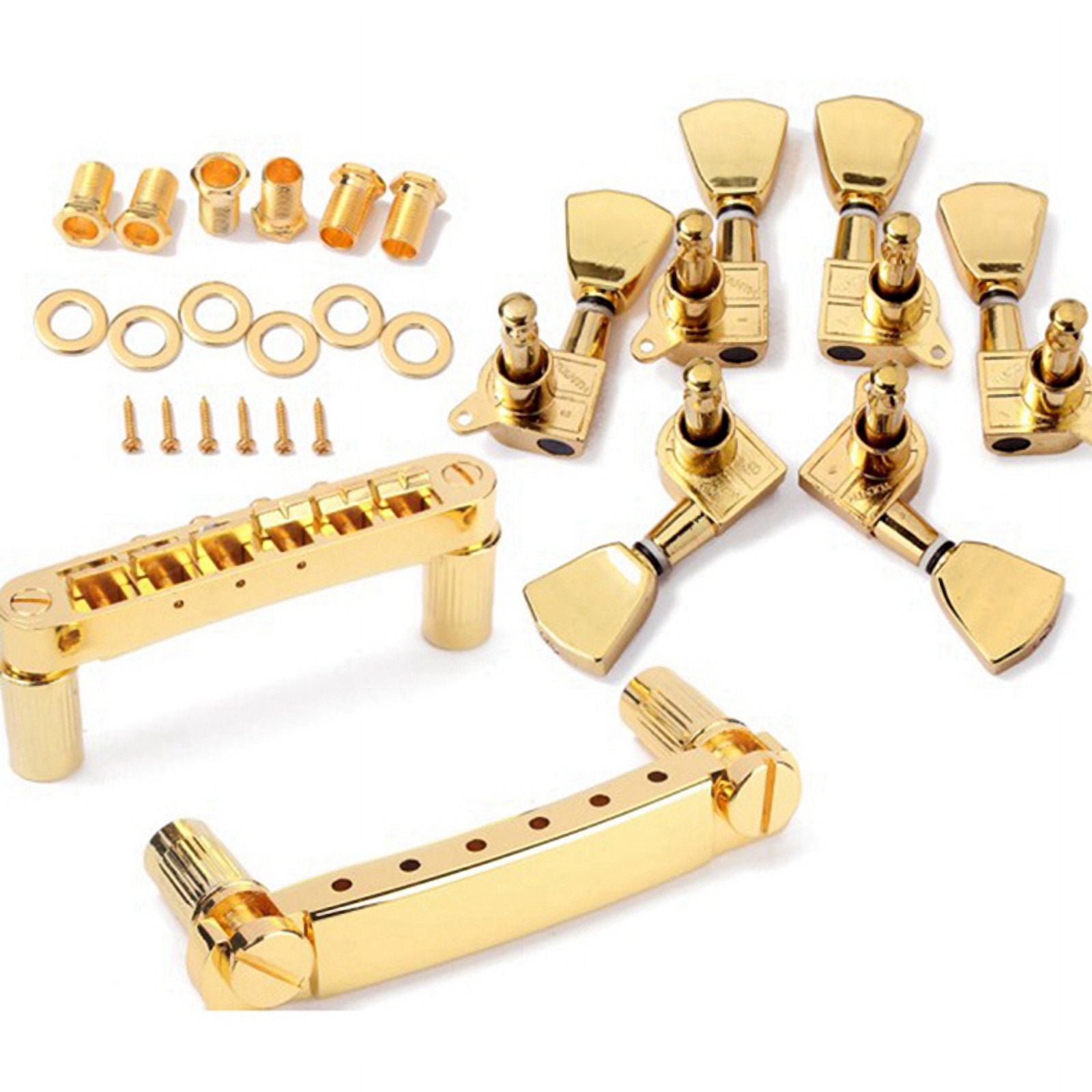 2 Set Gold String Saddle Tune-O- Bridge&Tailpiece for Gb Lp Style Electric Guitar