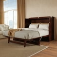 thumbnail image 2 of AFI Deerfield Full Solid Wood Modern Murphy Bed Chest with Mattress in Walnut, 2 of 18