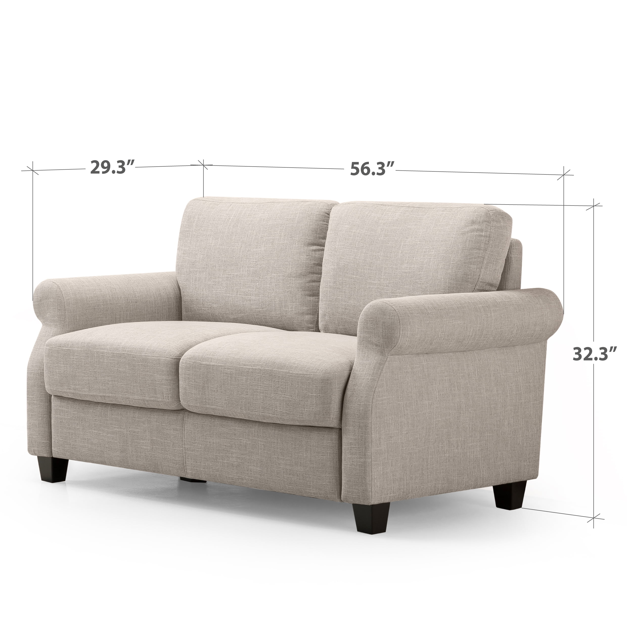 Zinus 56" Josh 2-Seater Indoor Loveseat, Beige