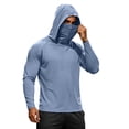 thumbnail image 2 of Hooded Sun Protection Shirts for Men Long Sleeve Solid Color Shirt with Face Mask Outdoor Fishing Hoodies, XL, 2 of 8