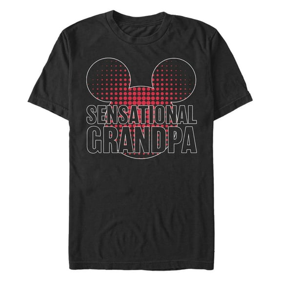 Men's Mickey & Friends Sensational Grandpa Graphic Tee Black Large