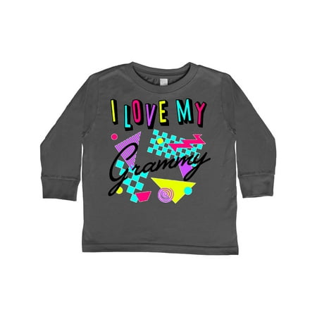 

Inktastic I Love my Grammy- 80s retro style Gift Toddler Boy or Toddler Girl Long Sleeve T-Shirt