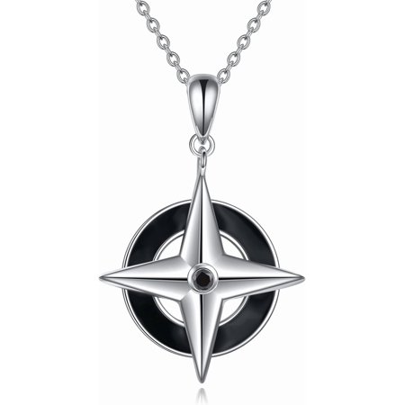 Compass Quality Necklace Sterling Sliver Compass Pendant Necklace Graduation Jewelry for Women[b147]