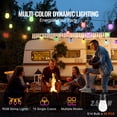 thumbnail image 6 of KFFKFF Multicolored Exterior String Lights, 100FT, Outdoor Terrace Illumination with Application Management 30 Lamps, 15 Mono-Color Adjustable Luminosity Timer Setting, 6 of 9