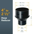 thumbnail image 4 of POWERTEC 4 Inch to 2-1/2 Inch Reducer and 4 Inch Dust Control Flex Cuff with Stainless Steel Hose Clamps, Dust Collection Fitting for Woodworking Dust Collection Hose and Dust Ports (70322), 4 of 6