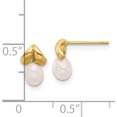 thumbnail image 4 of 14K Yellow Gold 4-5Mm Teardrop White Freshwater Cultured Pearl Post Earrings (Width 4.7) (Length 8.1) - Jbsp, 4 of 5
