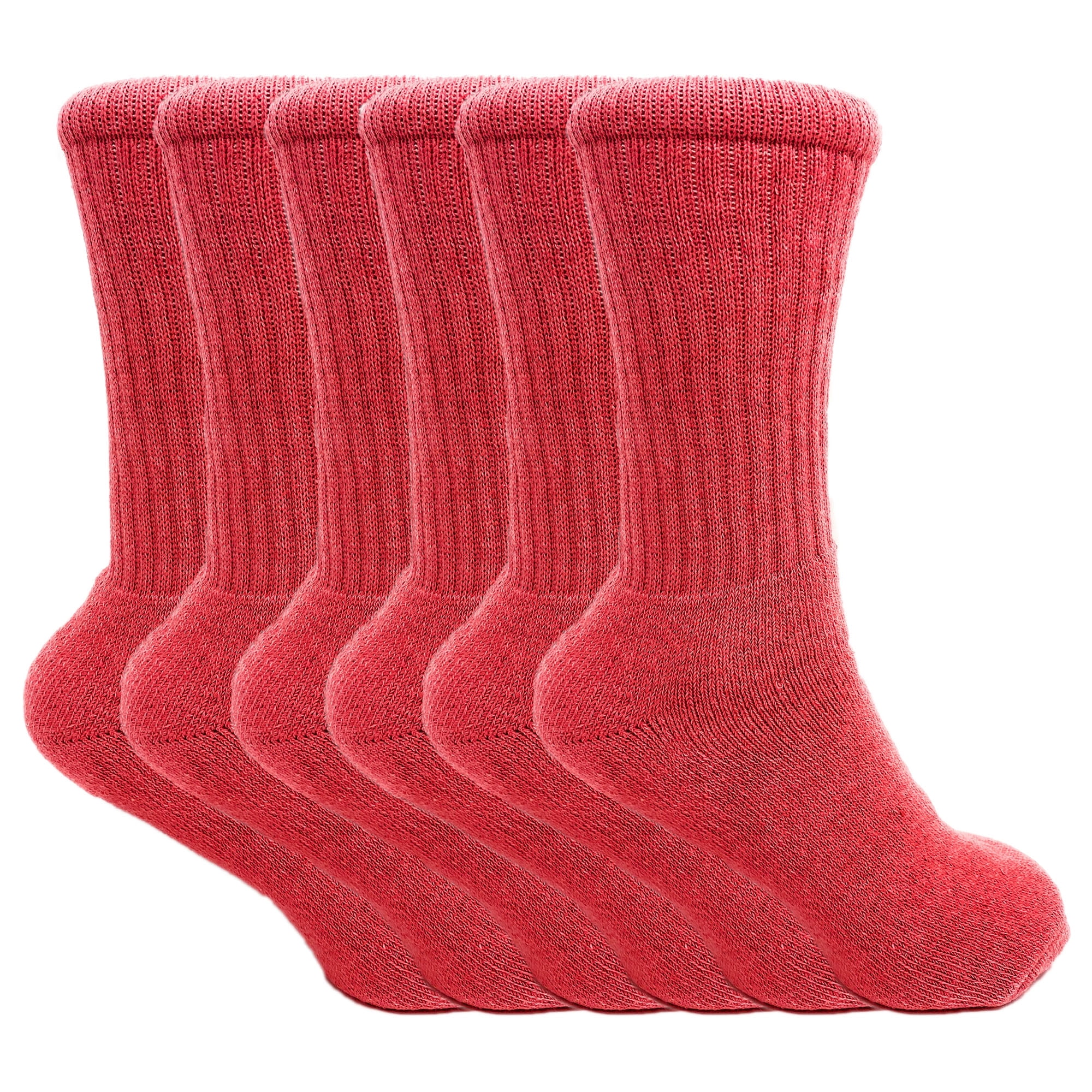 AWS/American Made Cotton Crew Socks for Women Flower 6 PAIRS Size