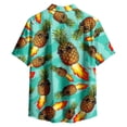 thumbnail image 5 of Byoo Little Boy Beach Button-Up Shirt Pineapple Graphic Short Sleeve Loose Fit Tee Shirt,Mint Green, 5 of 5