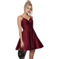 thumbnail image 1 of SDPANLLD Robes Courtes de Retour à la Maison Bretelles Spaghetti Robes en Satin pour Femmes Fête 2024, 1 of 8