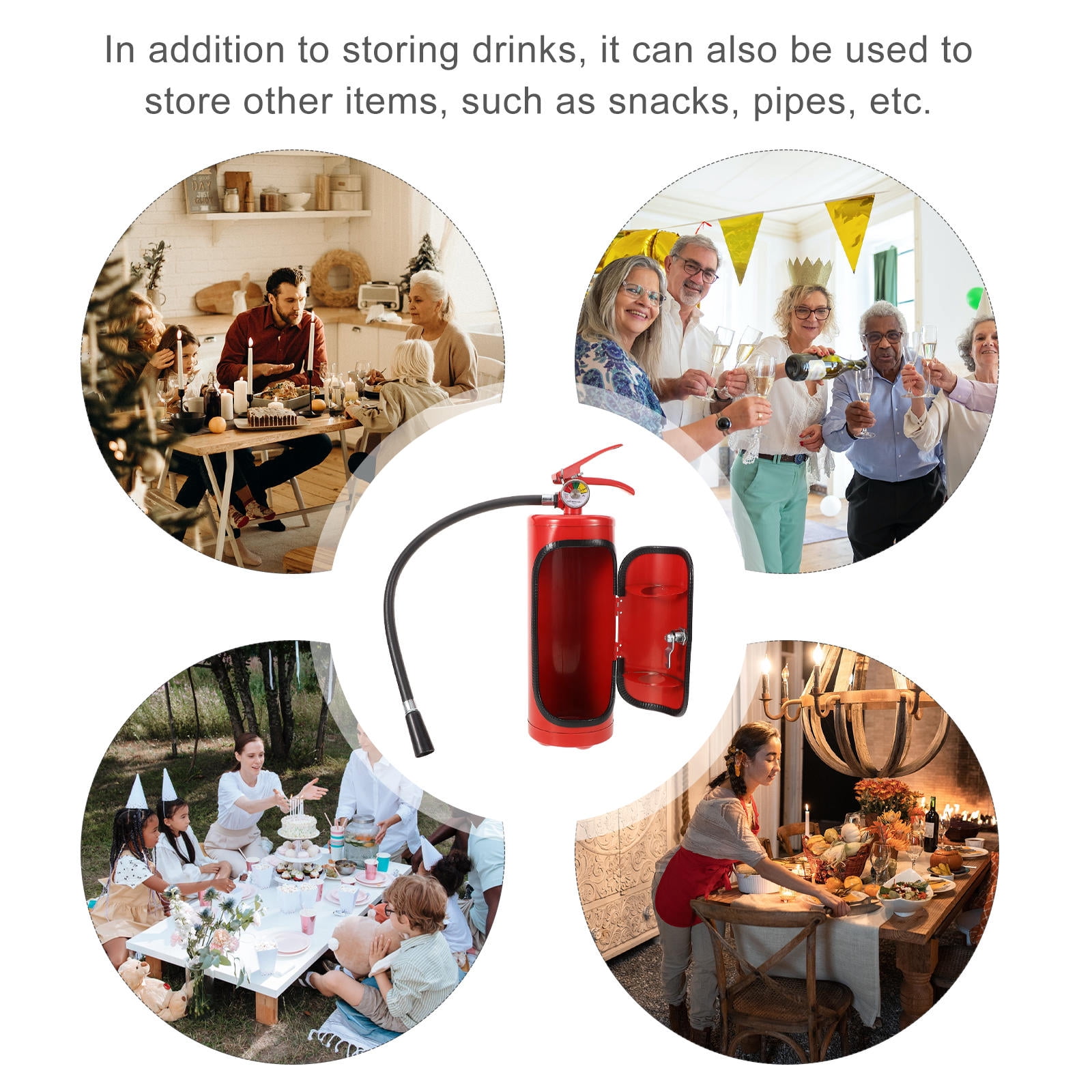 FOMIYES Red Fire Extinguisher Shaped Wine Holder Made of Plastic and Iron for Wine Bottle Storage and Decor