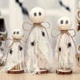 thumbnail image 3 of 3 Pcs Halloween Decorations Indoor Primitive Halloween Ghost on Wooden Stand Spooky Ghost Tiered Tray Decor Rustic Table Centerpiece for Home Office Mantel Shelf Party Supplies(Beige), 3 of 7