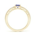 thumbnail image 2 of Angara Natural 0.8 Ct. Tanzanite with Diamond Side Stone Ring in 14K Yellow Gold for Women (Ring Size: 3.5), 2 of 8