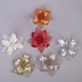 thumbnail image 4 of Glitter Poinsettia Flores Decoración De Navidad Flores Artificiales Reutilizables Advancent HA044565-02, 4 of 6